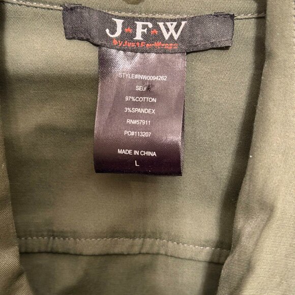 JFW by Just For Wraps Olive Utility Shirt Dress – Size L - Picture 2 of 5